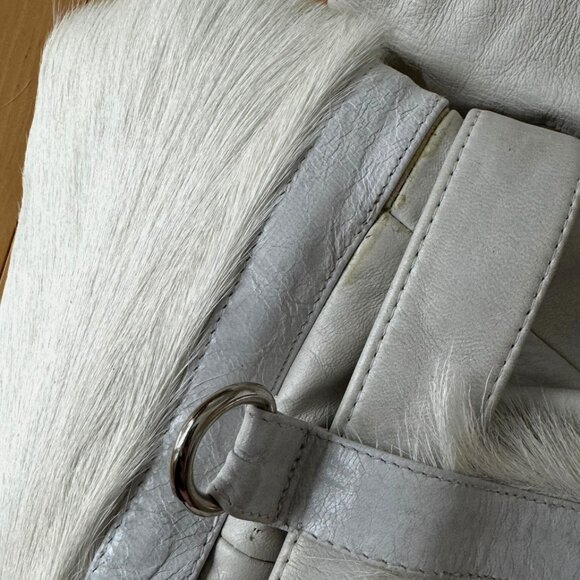 Ritual Fashion White Goat Hide Fur Huntress Coat Jacket Robe Oversize Hood 10 - Picture 14 of 16